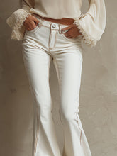 Commerce Boutique White Frayed Hem Flared Jeans