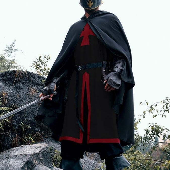 Black Medieval Templar Tunic