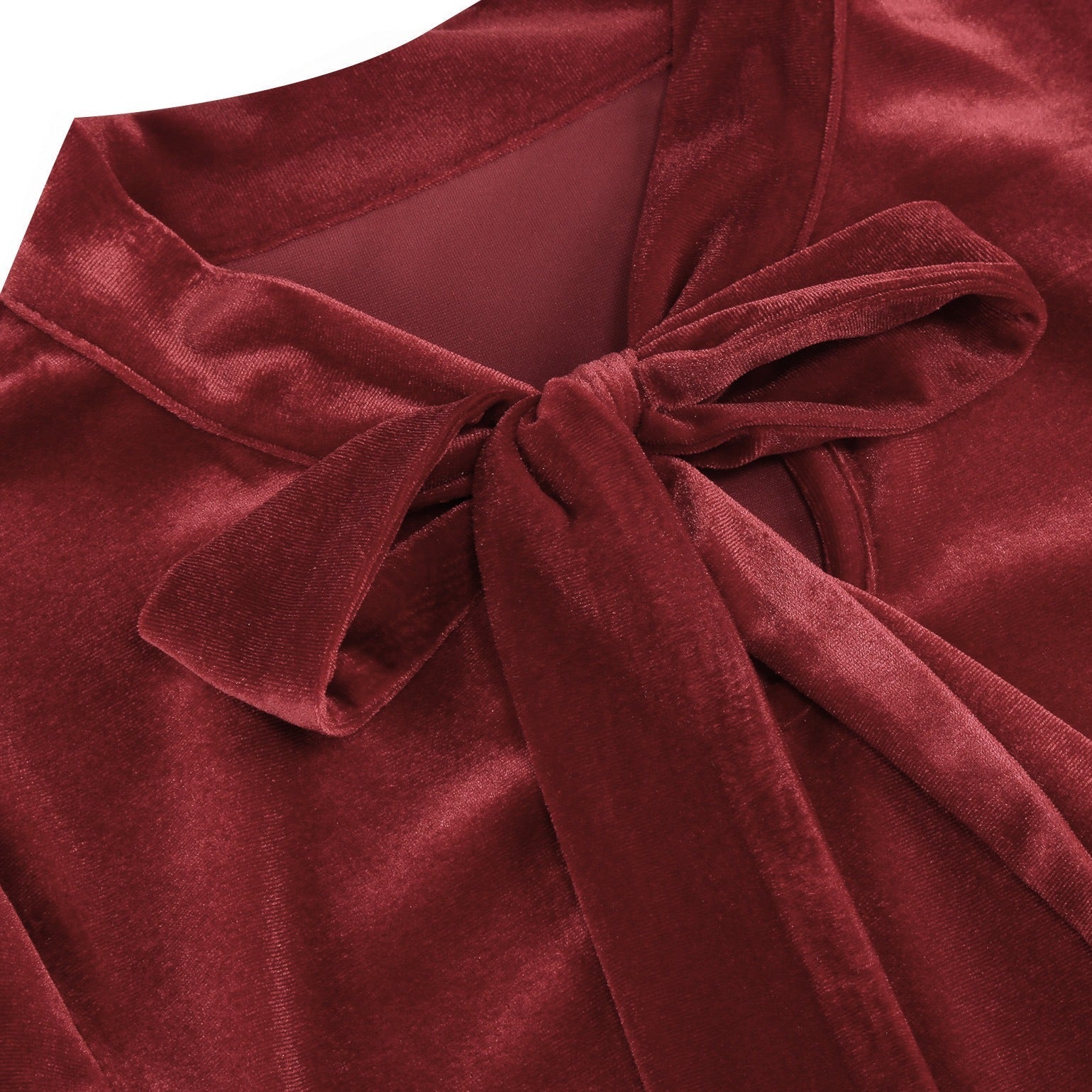 Xmas Vintage Velvet Tie-Neck Fit & Flare Dress