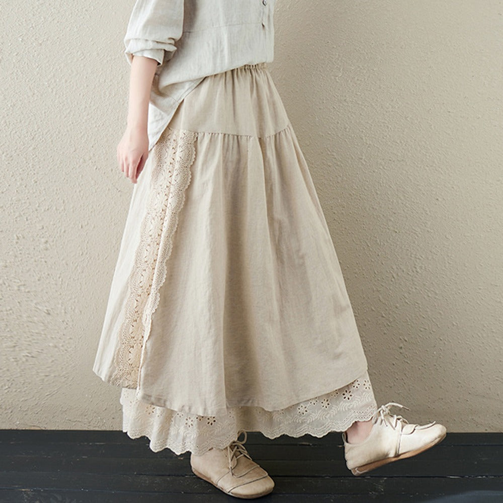 Medieval Two Layer Linen Skirt