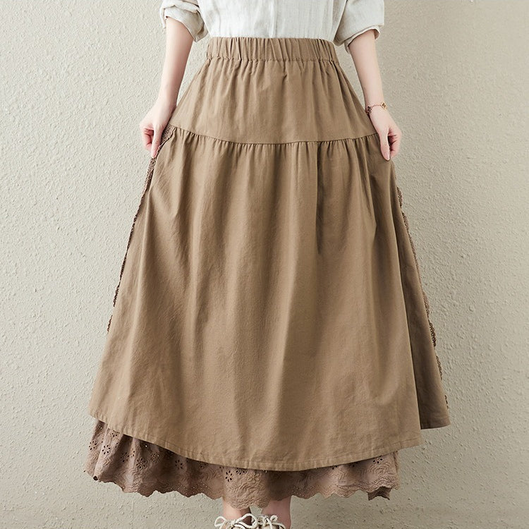 Medieval Two Layer Linen Skirt
