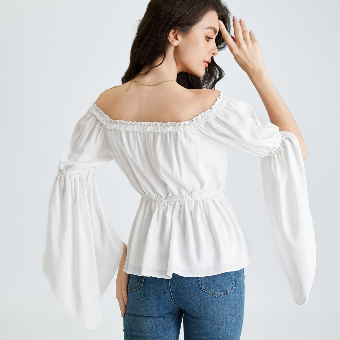 Renaissance Slit Sleeve Off Shoulder Tops