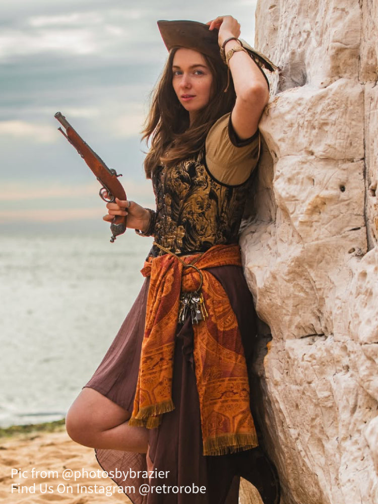 Victorian Style Jacquard Lace-up U-Back Corset