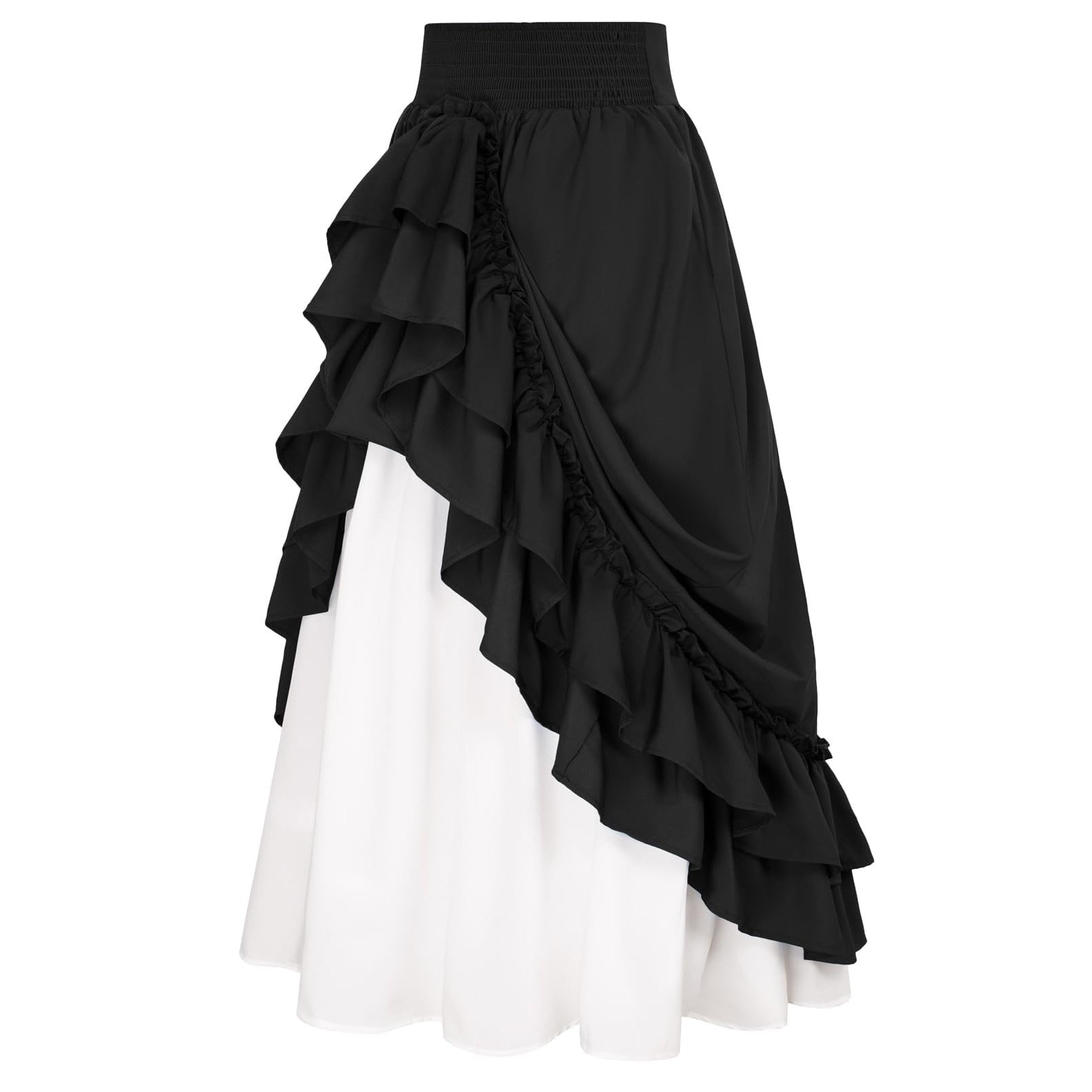 Renaissance Elastic Waist Double-Layer Maxi Skirt