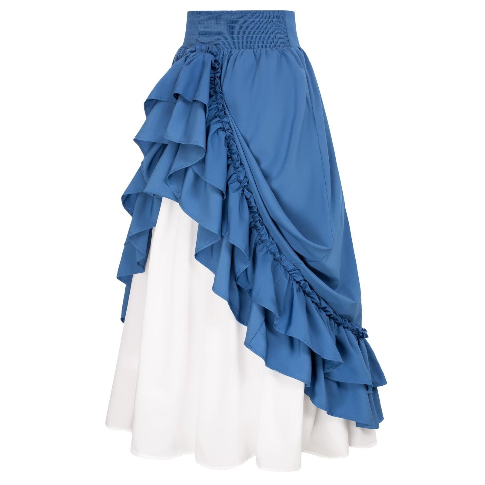 Renaissance Elastic Waist Double-Layer Maxi Skirt