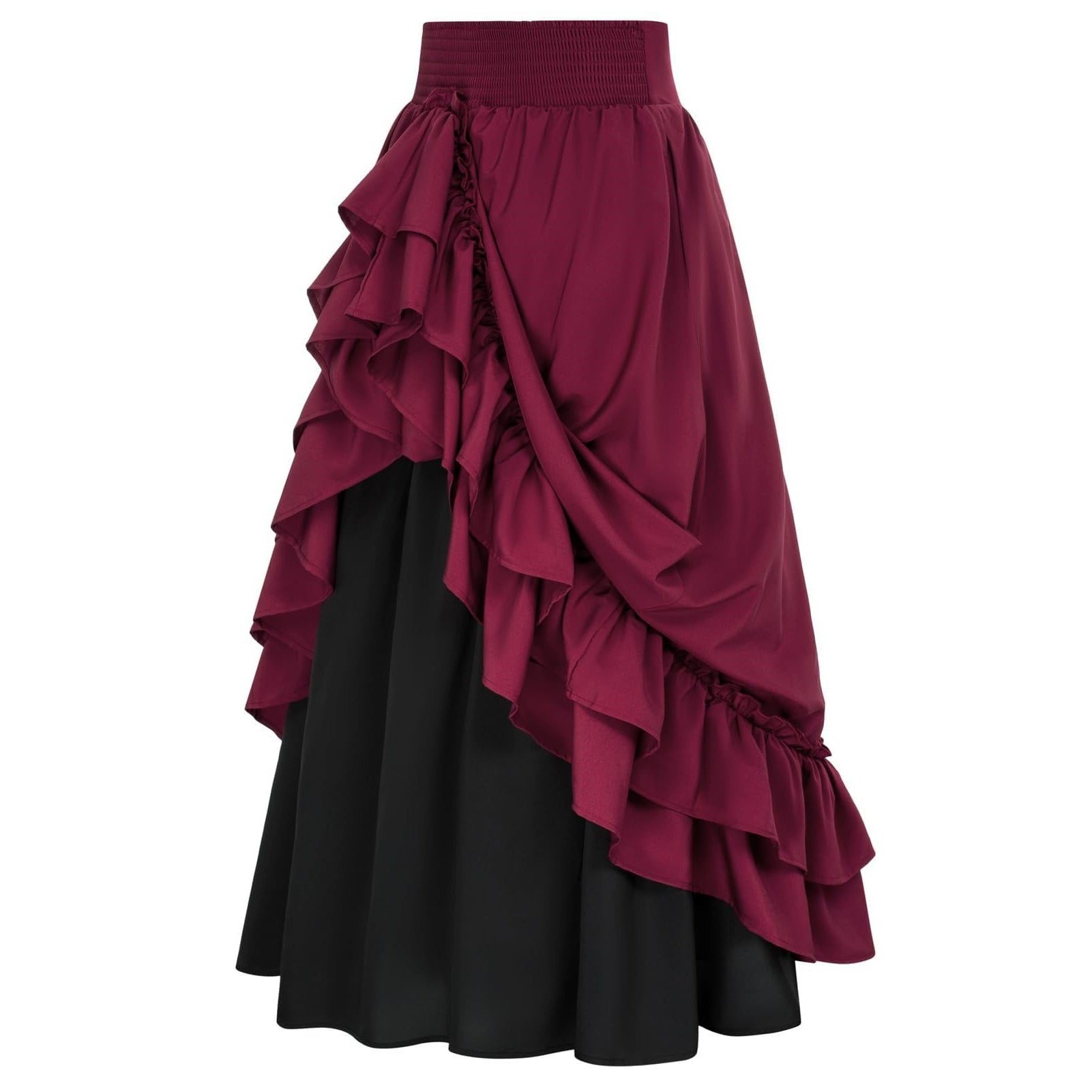 Renaissance Elastic Waist Double-Layer Maxi Skirt