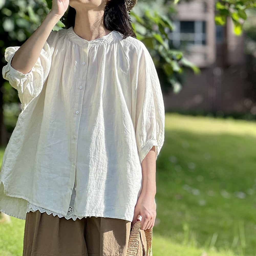 Medieval Renaissance Style Linen Blouse