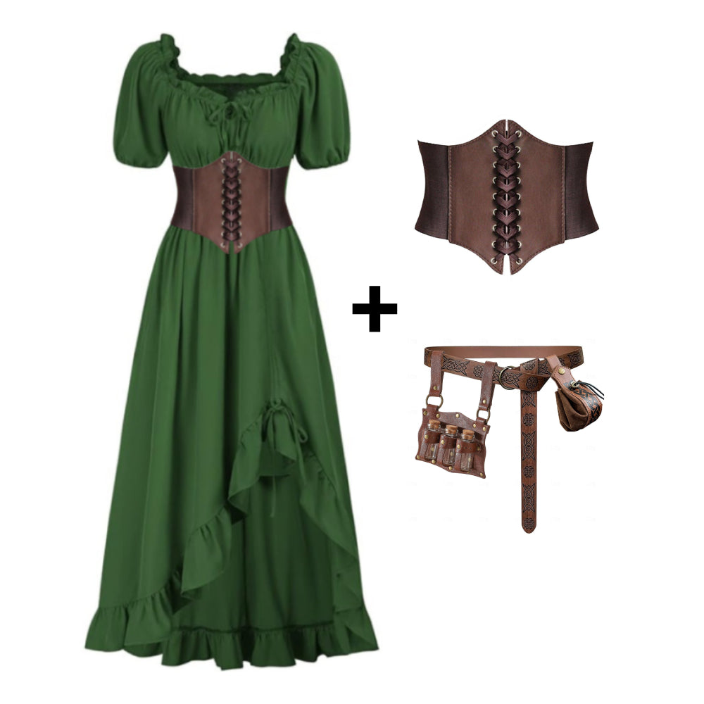 Renaissance Fairy Costume with Corset & Belt