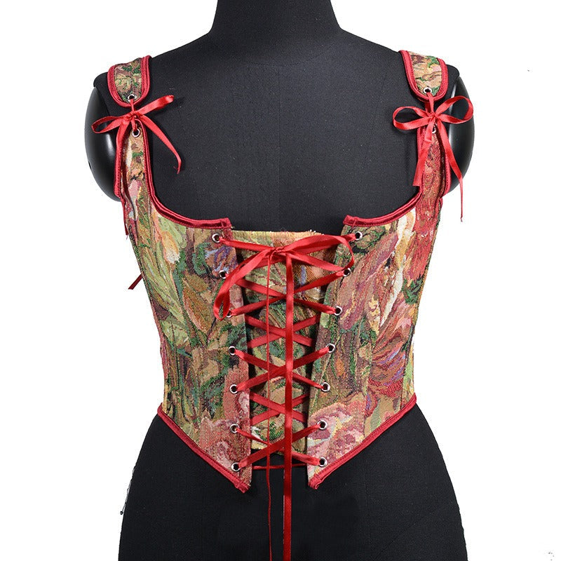 Renaissance Style Lace Design Corset Vest Bustier