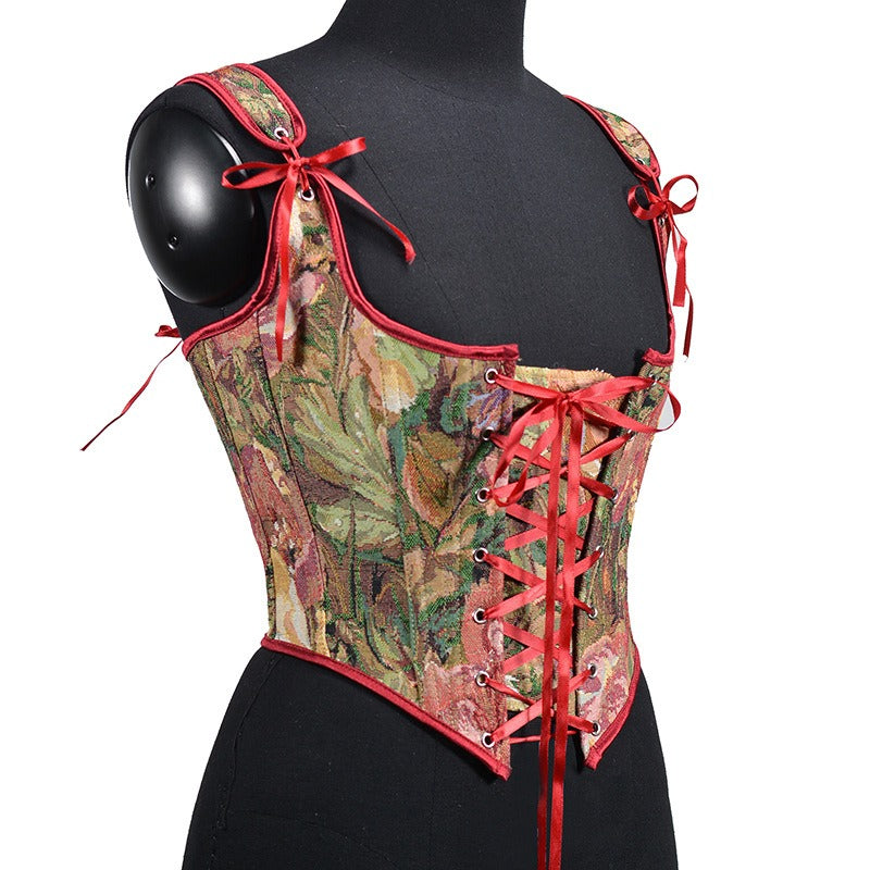 Renaissance Style Lace Design Corset Vest Bustier