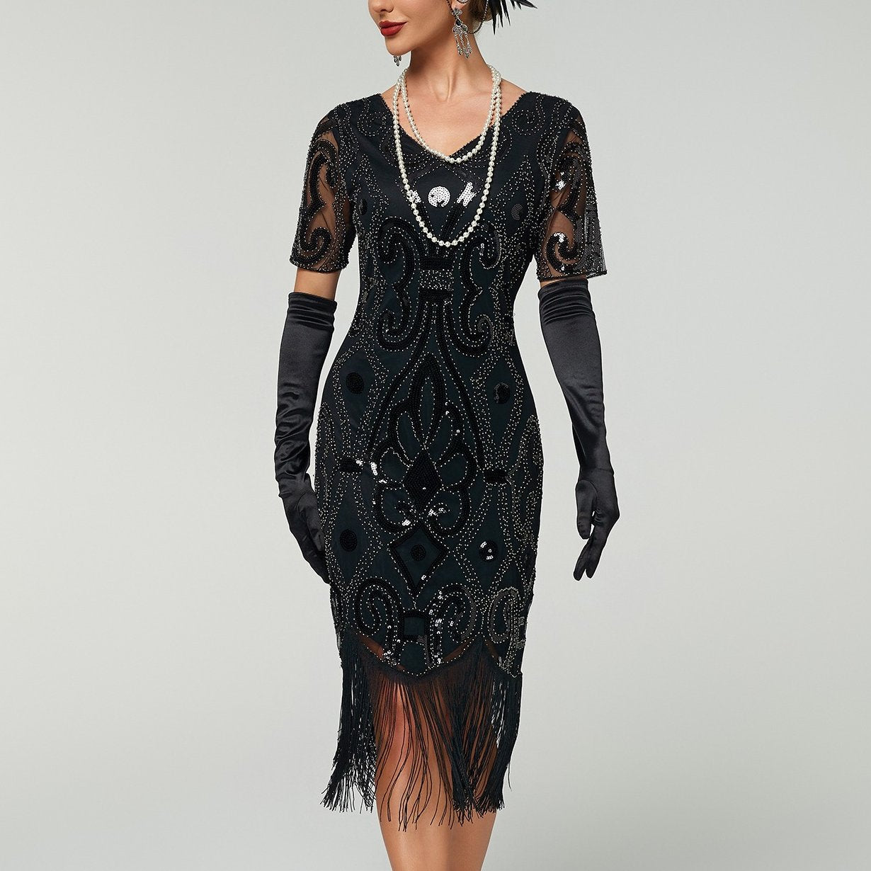Art Deco Beaded Flapper Dress