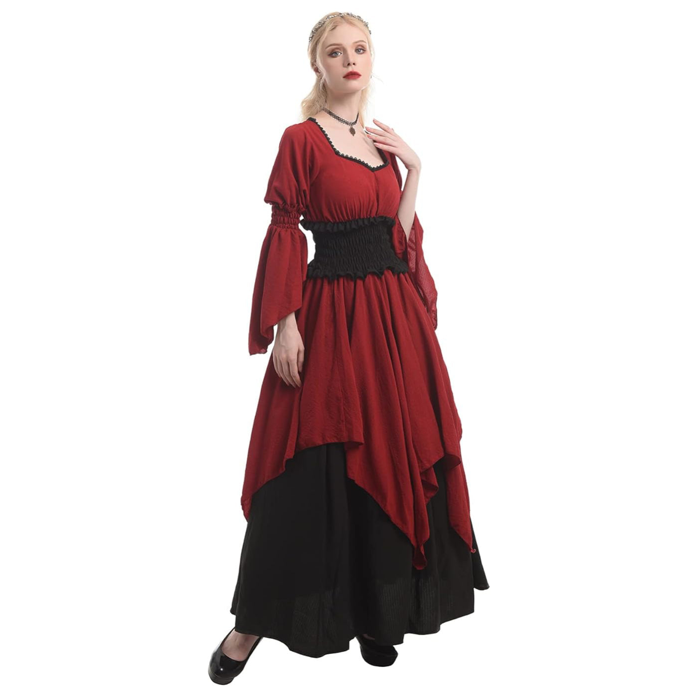 Women's Retro Vintage Victorian Red Dress