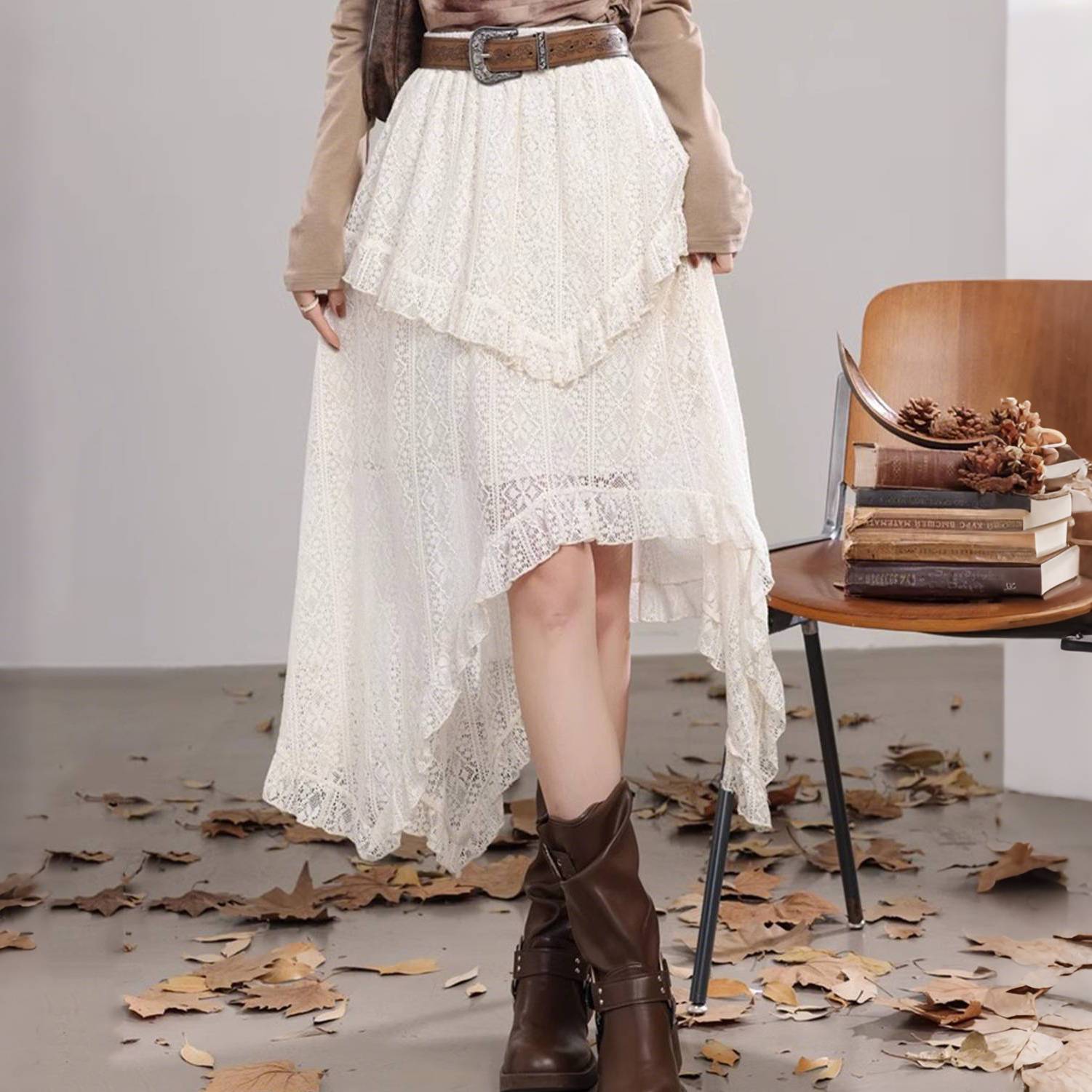 Medieval Rustic Lace Skirt