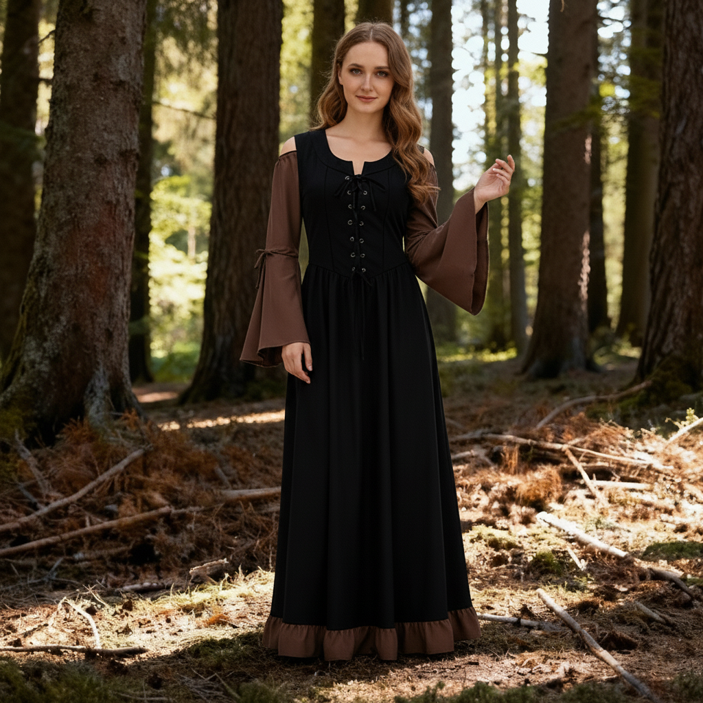 Medieval Two-Tone Maxi Dress
