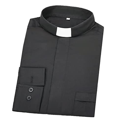 Tab Collar Priest Shirt with Long Sleeve