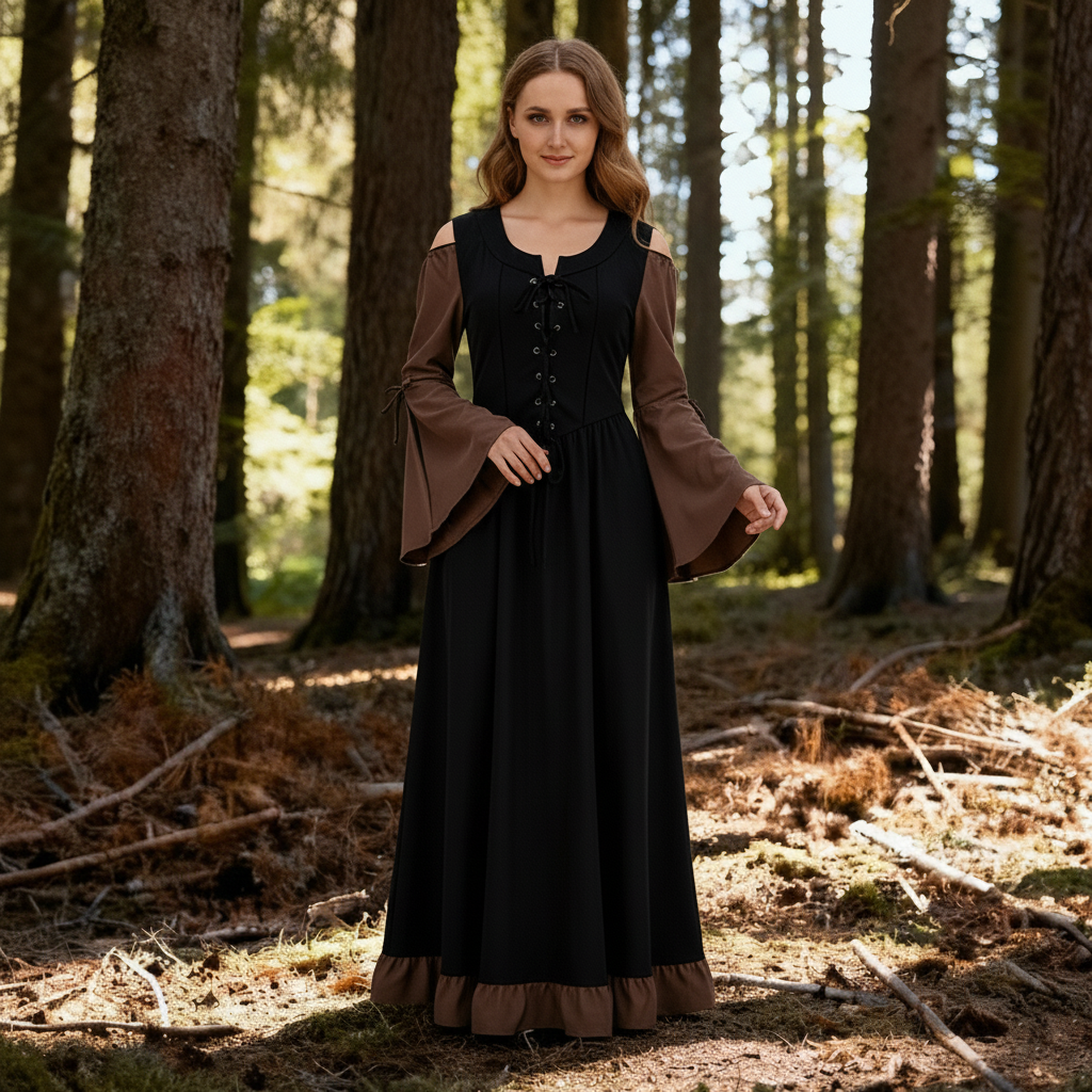 Medieval Two-Tone Maxi Dress