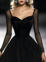 Commerce Boutique Elegant Black Gauze Maxi Dress 