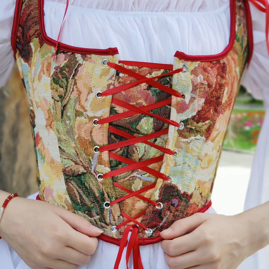 Renaissance Style Lace Design Corset Vest Bustier