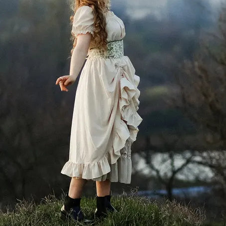 Ruffled Retro Style Women's Medieval Renaissance Dress