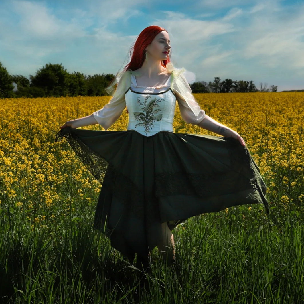 Rococo Style Corset Vest Bustie with Tulle Straps