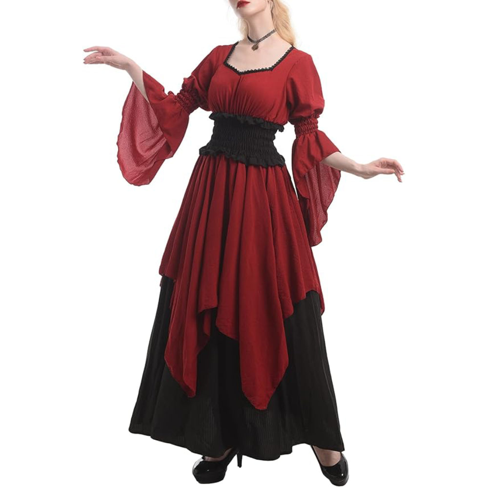 Women's Retro Vintage Victorian Red Dress