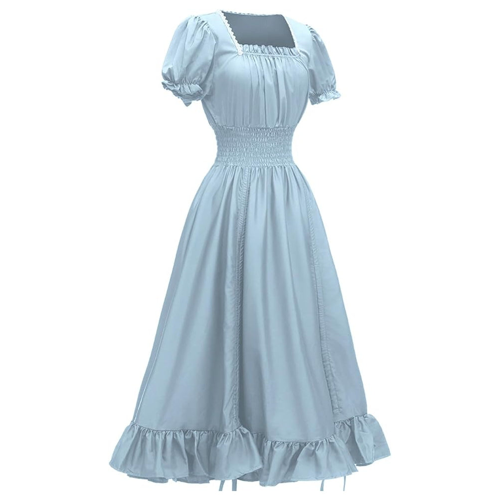 Ruffled Retro Style Women's Medieval Renaissance Dress