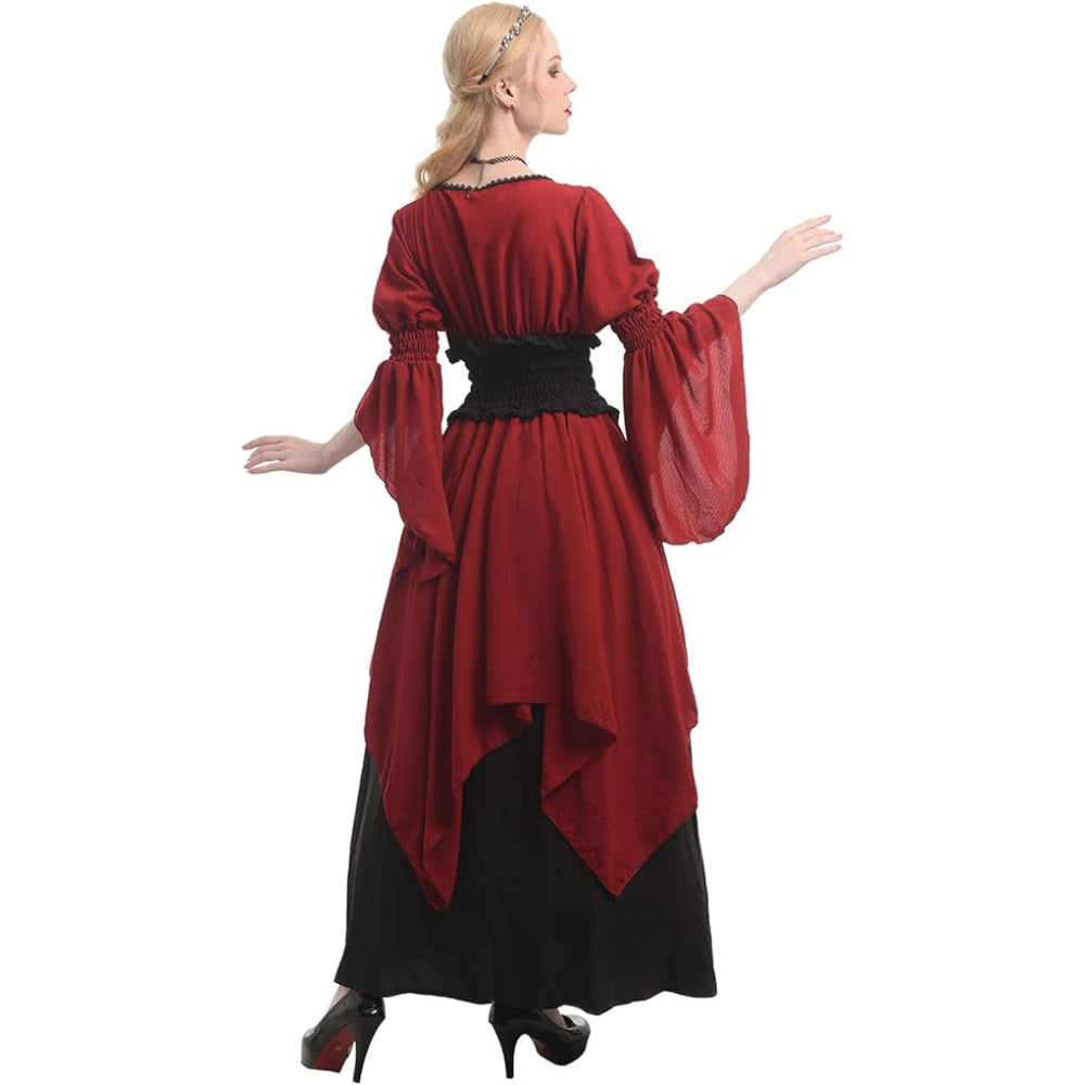 Women's Retro Vintage Victorian Red Dress