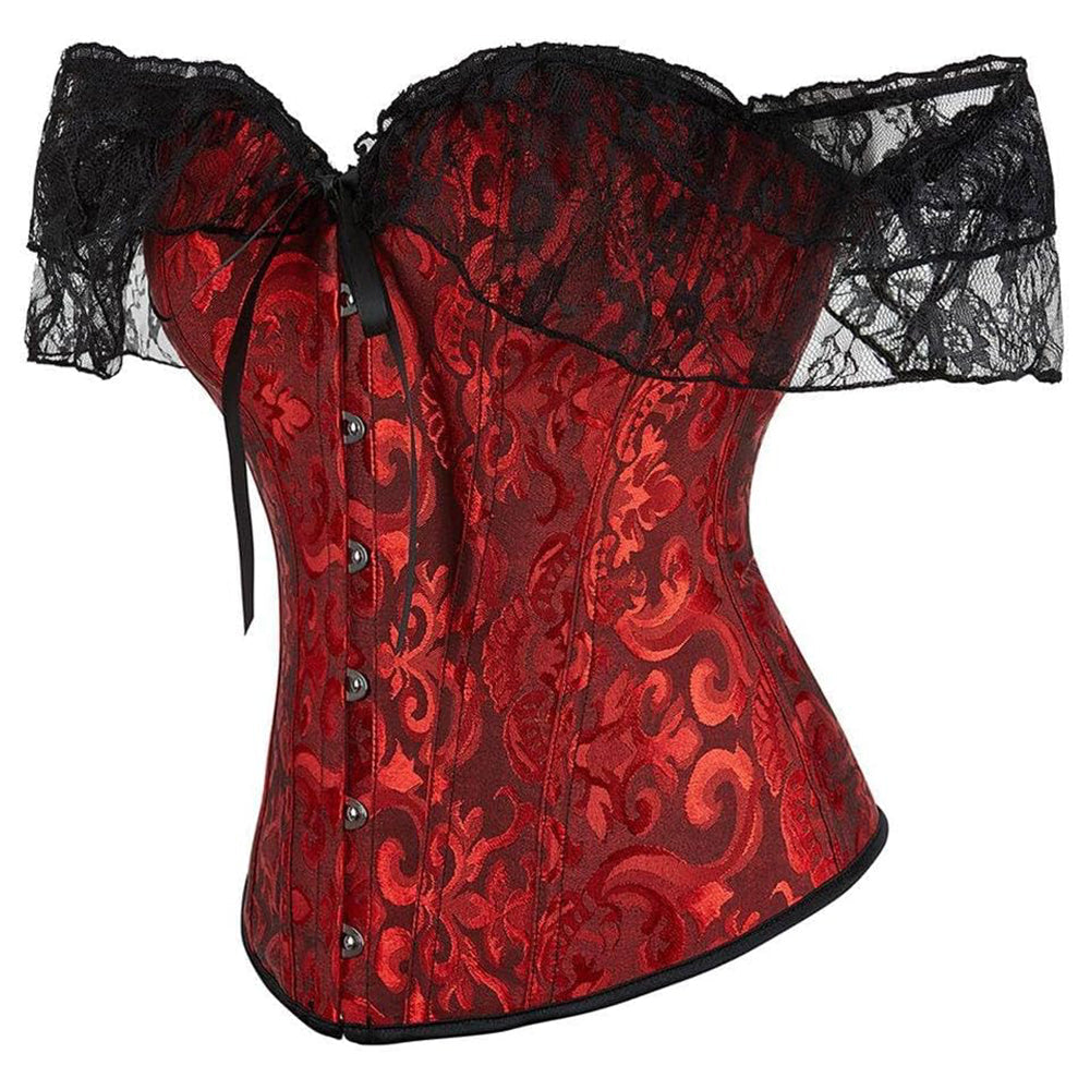 Victorian Corset Gothic Satin Lace Bustier