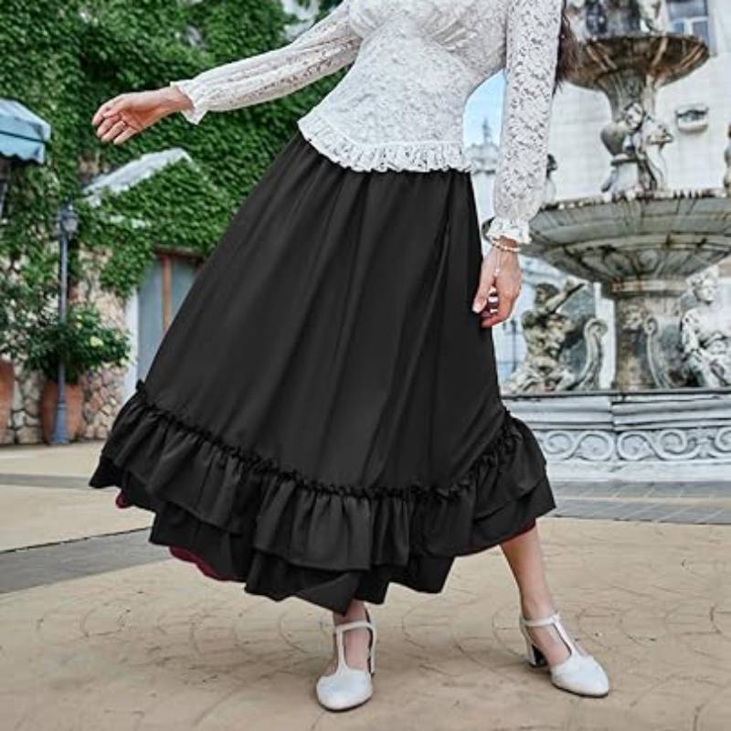 Medieval Renaissance Double Layer Maxi Skirt
