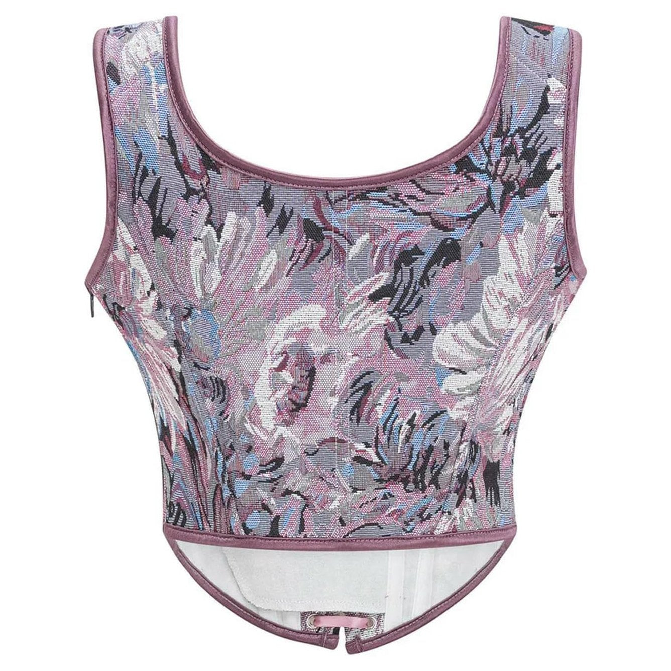 Cottagecore Jacquard Front Strap Herringbone Corset