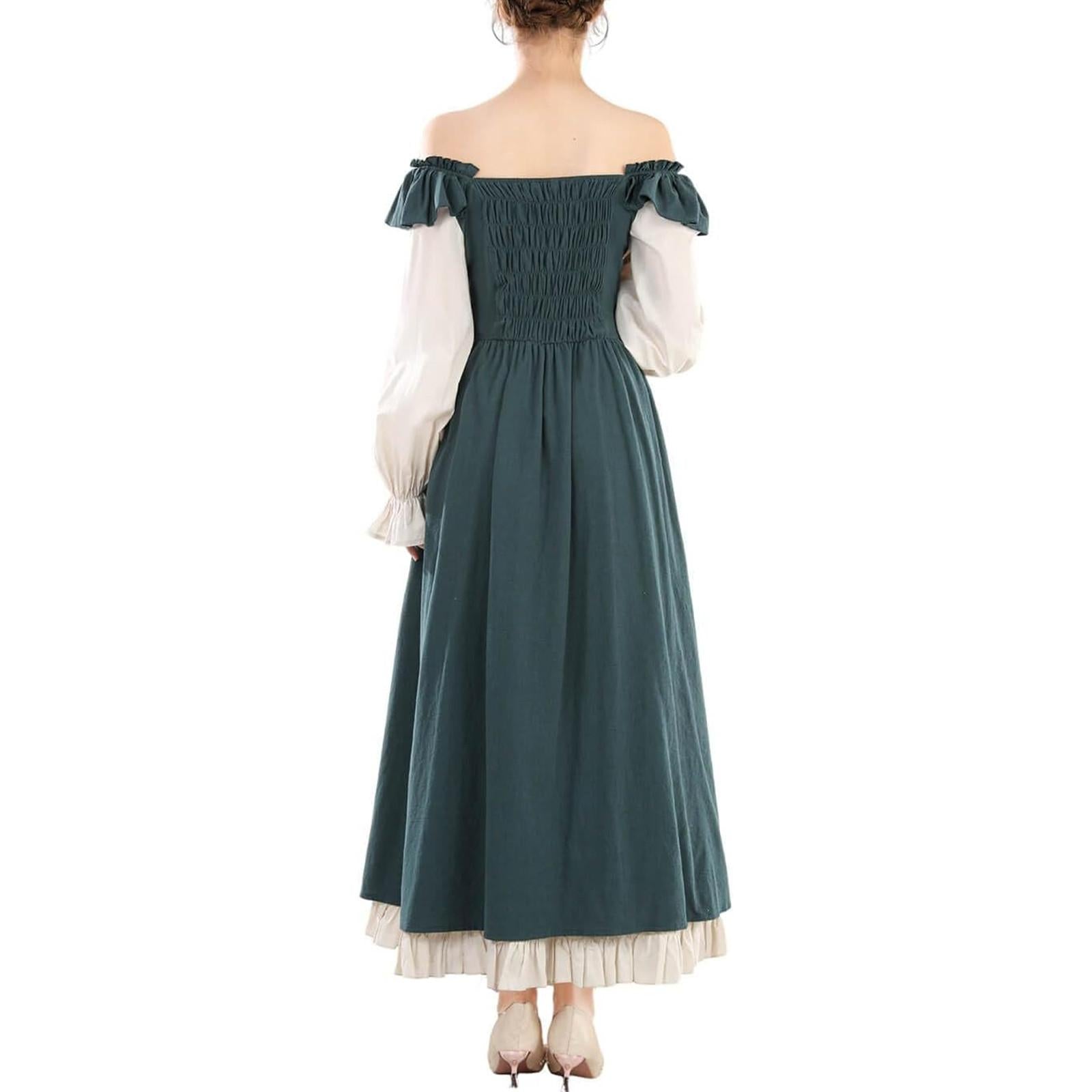 Renaissance Cottagecore Dress with Ruffle Trim