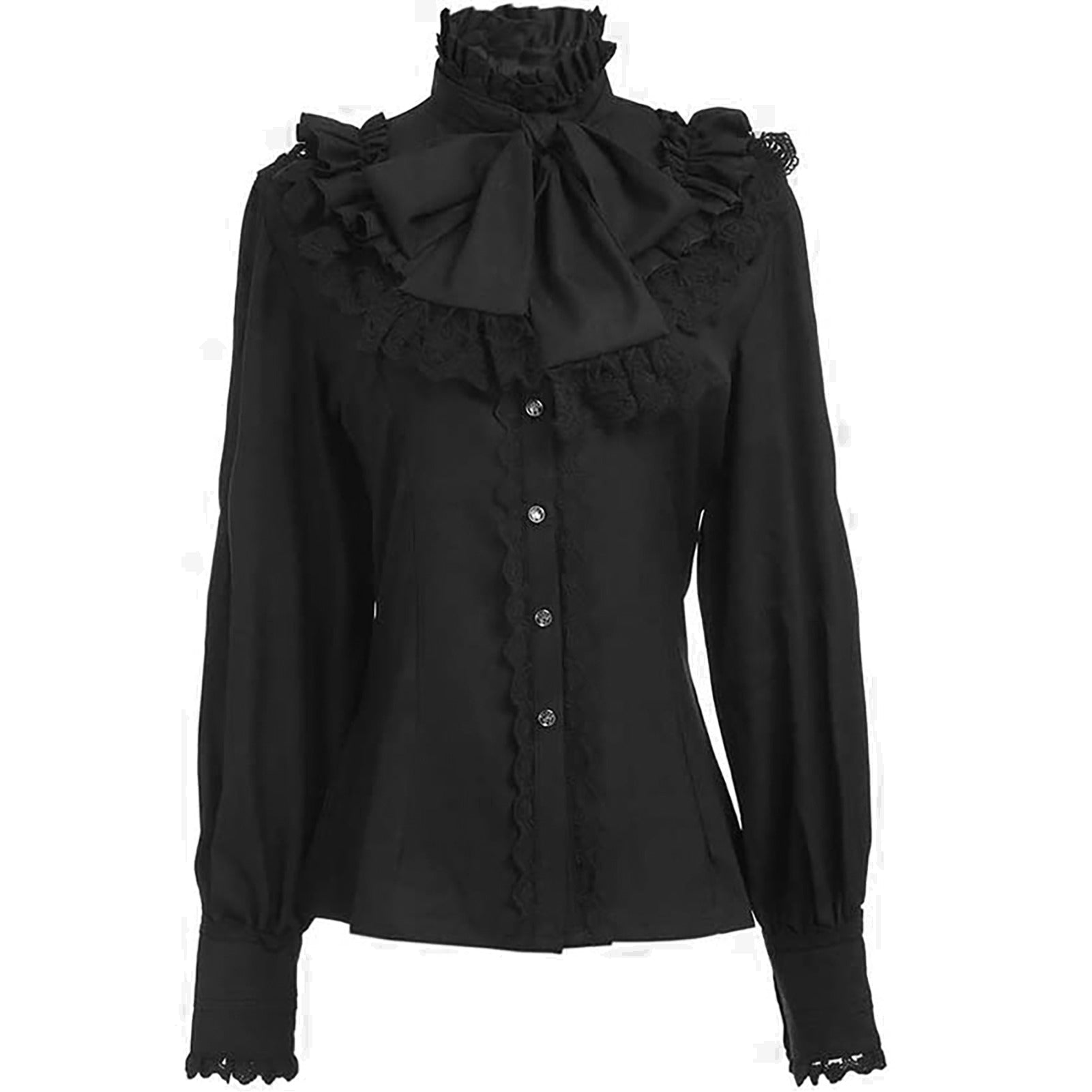 Renaissance Gothic Style Ruffle Sleeve Blouse