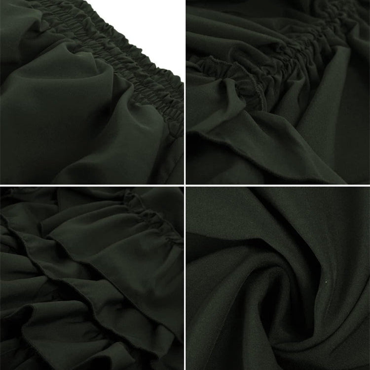 Gothic Adjustable Elastic Waist Ruffle Cake Maxi Skirt