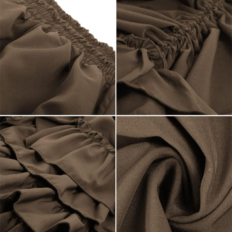 Gothic Adjustable Elastic Waist Ruffle Cake Maxi Skirt