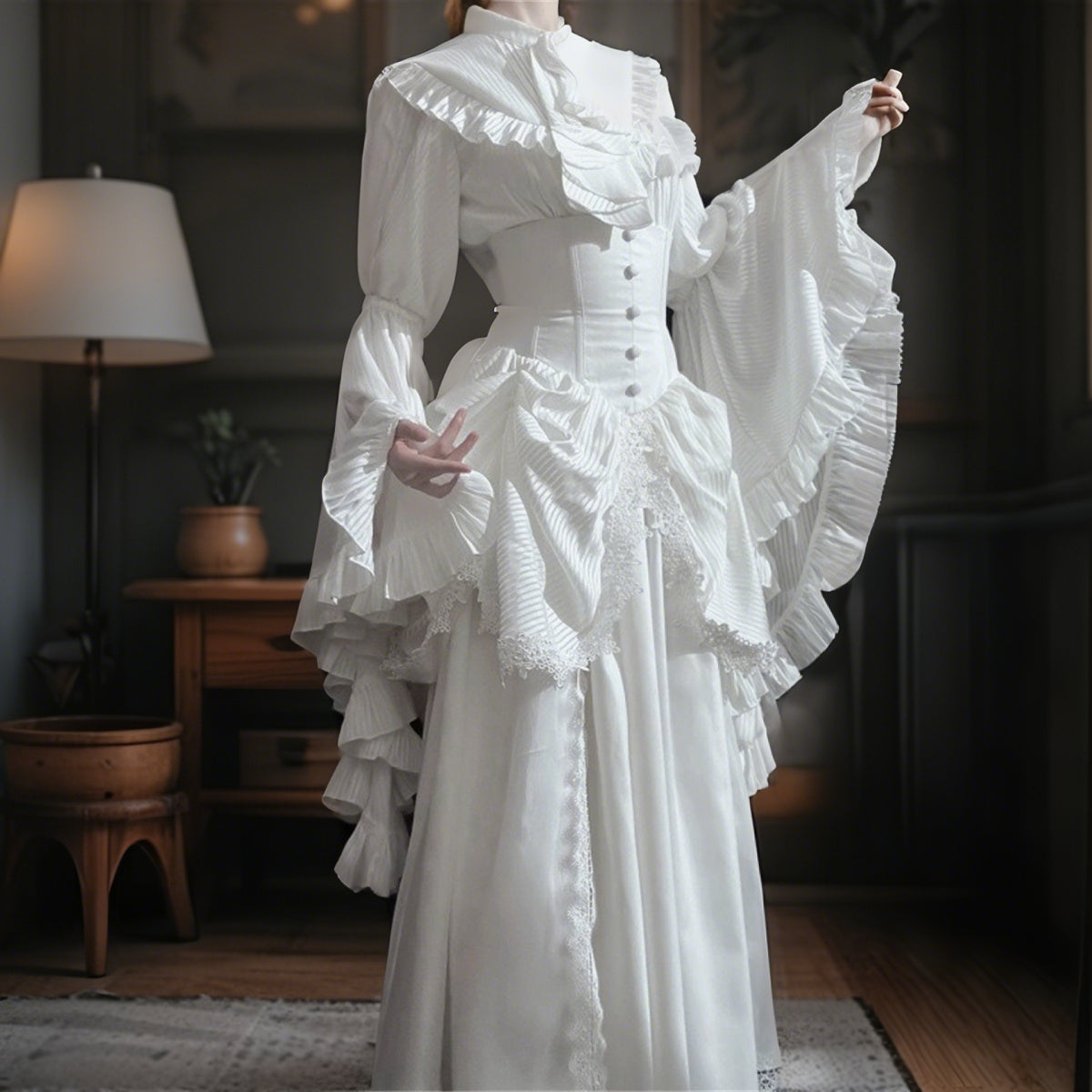 Victorian Bustle Tea Gown Corset Bodice