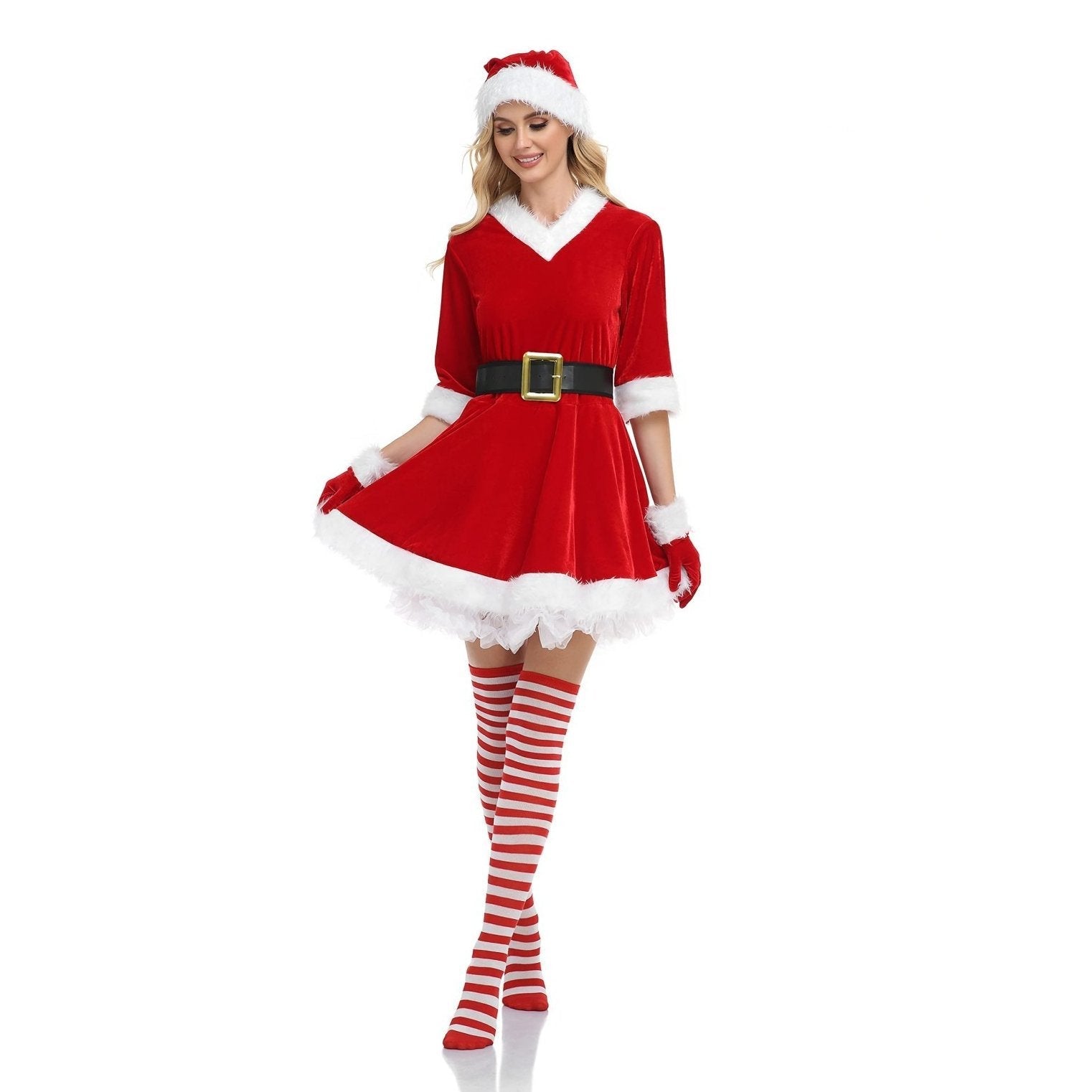 Women's Mrs. Claus Costume with Santa Hat