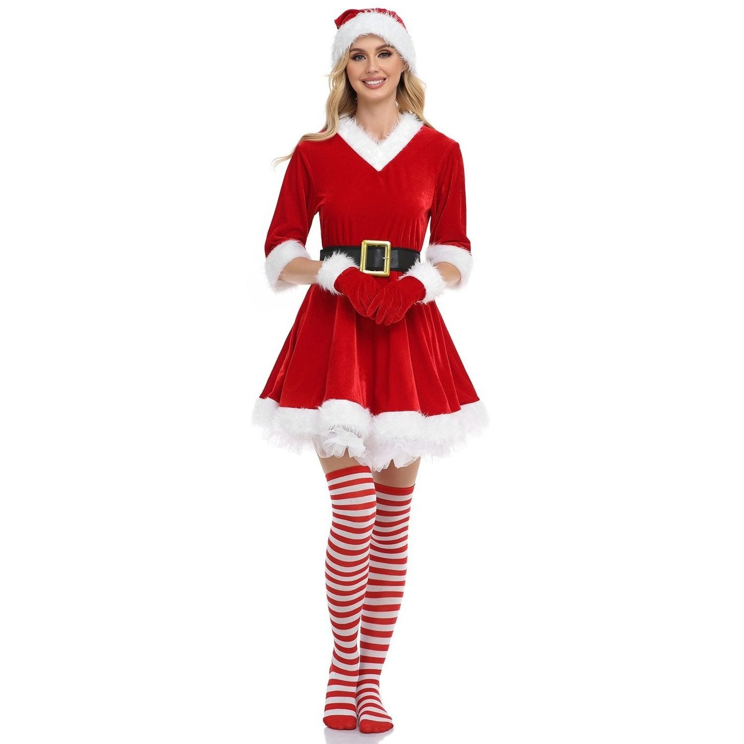 Women's Mrs. Claus Costume with Santa Hat