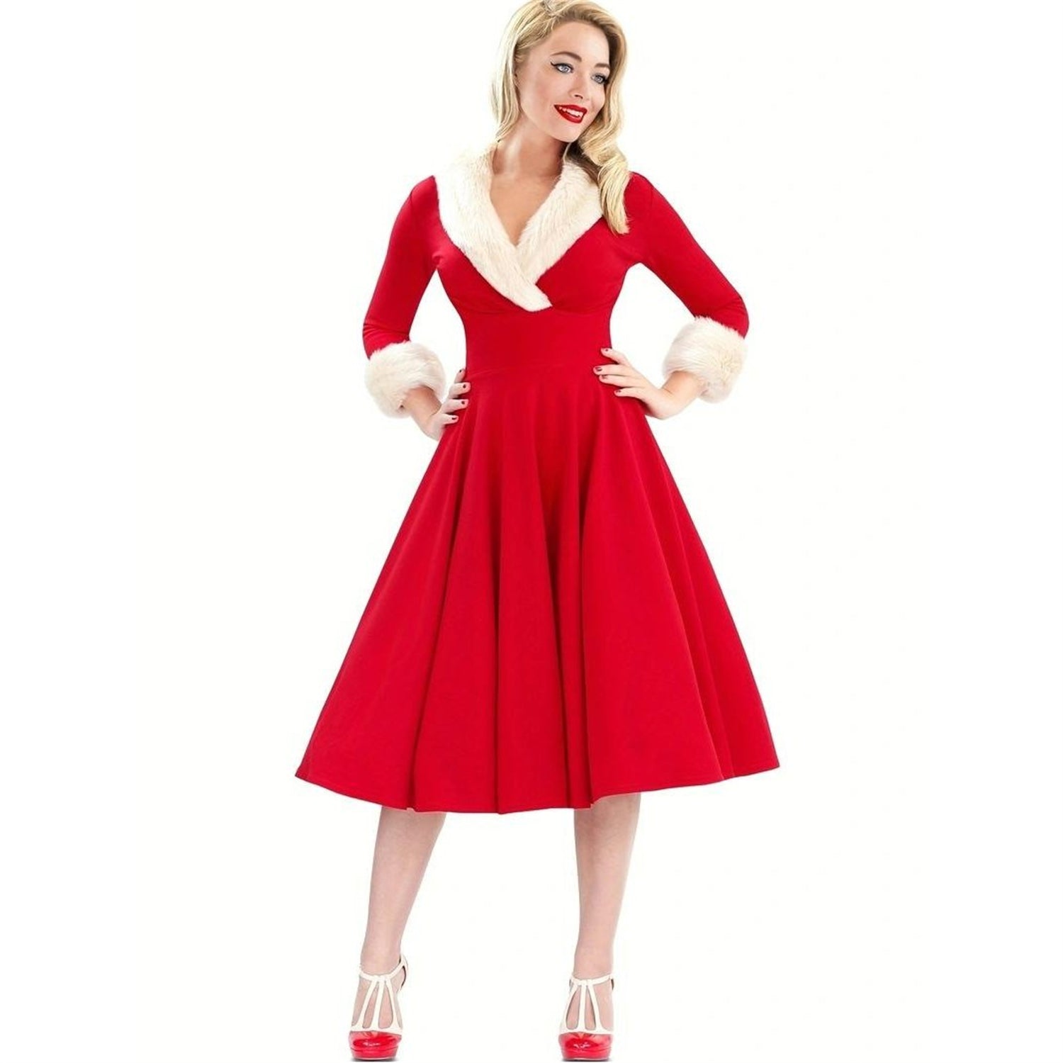 Christmas Retro Mrs. Claus A-Line Dress