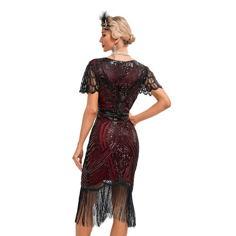Sequin Fringe Flapper Dress