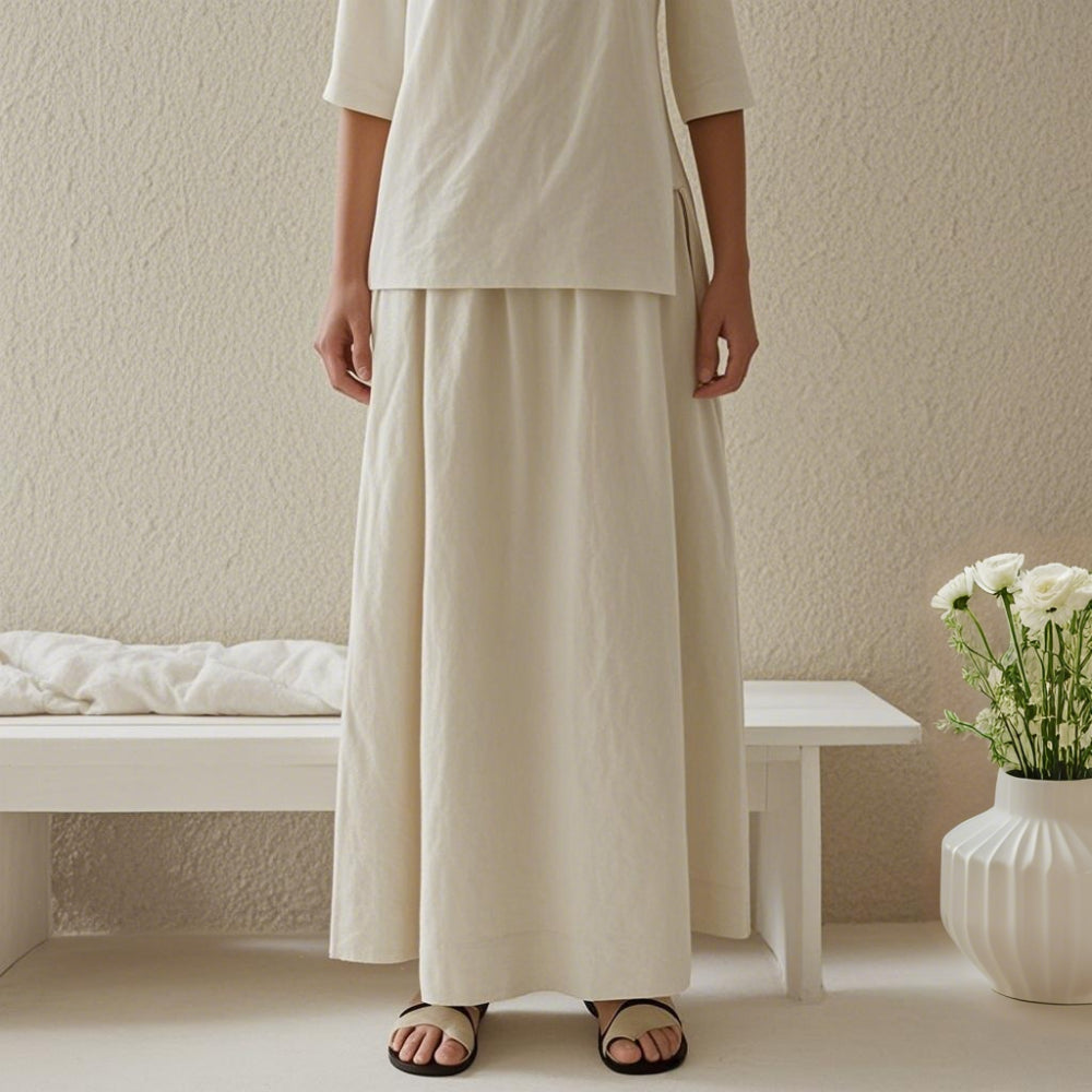 Classic Cotton Linen Blend Skirt