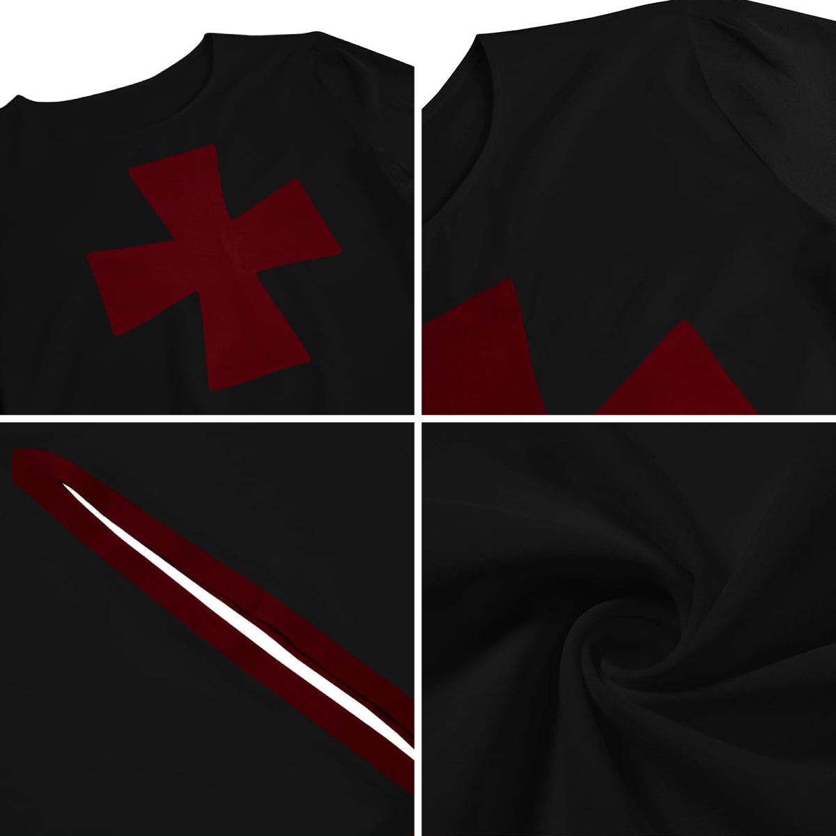 Black Medieval Templar Tunic