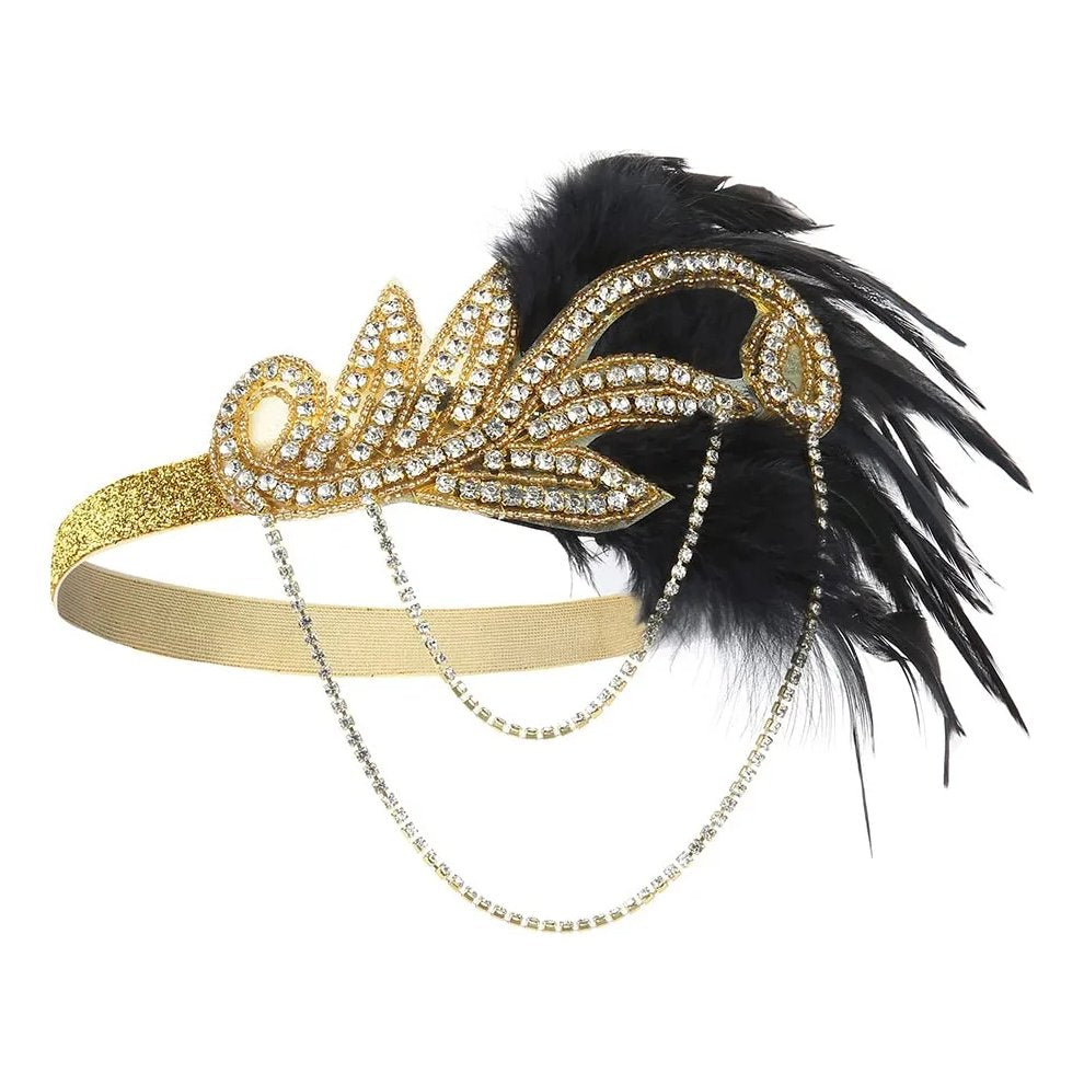 Art Deco V-Neck Flapper Dress with ACCs