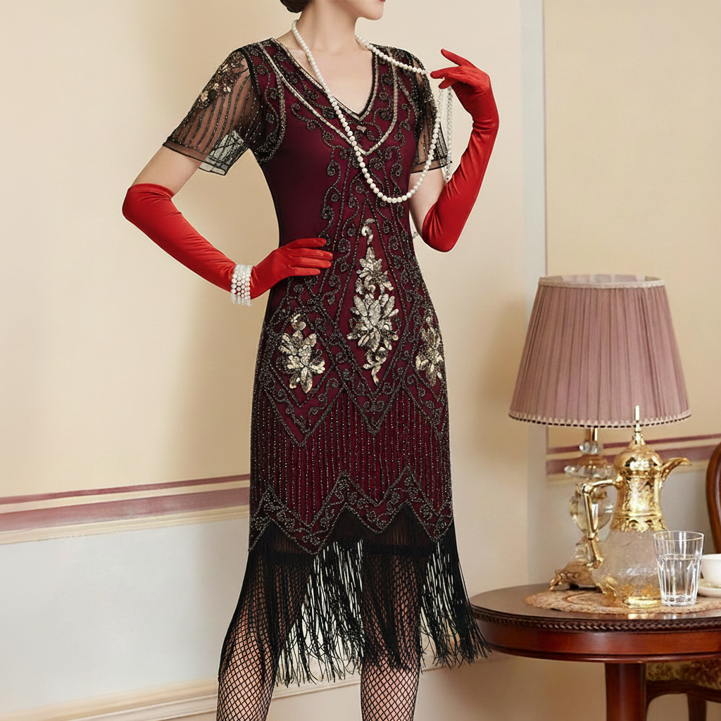Art Deco Flapper Dress & Accessory Costume Set