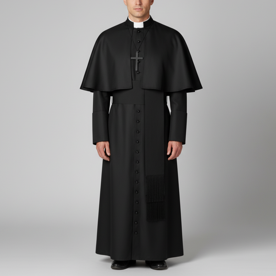 Clergy Cassock with Shoulder Cape