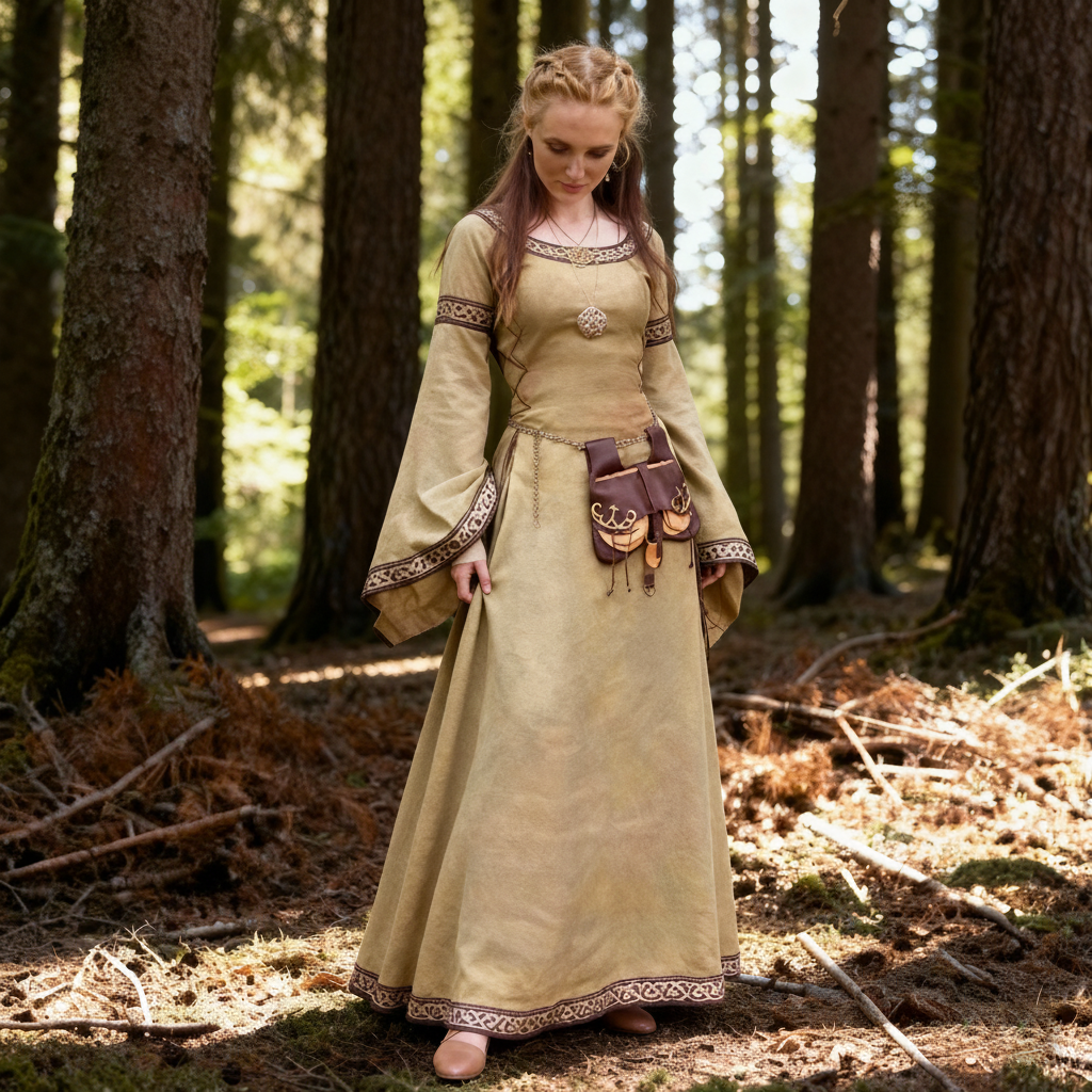 Celtic Long Bell Sleeve Dress