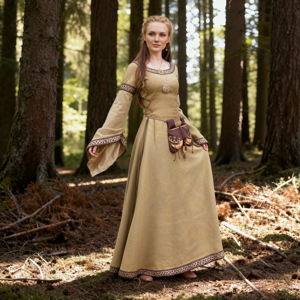 Celtic Long Bell Sleeve Dress