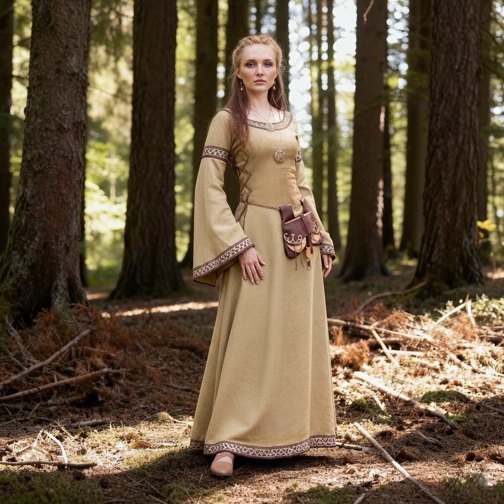 Celtic Long Bell Sleeve Dress