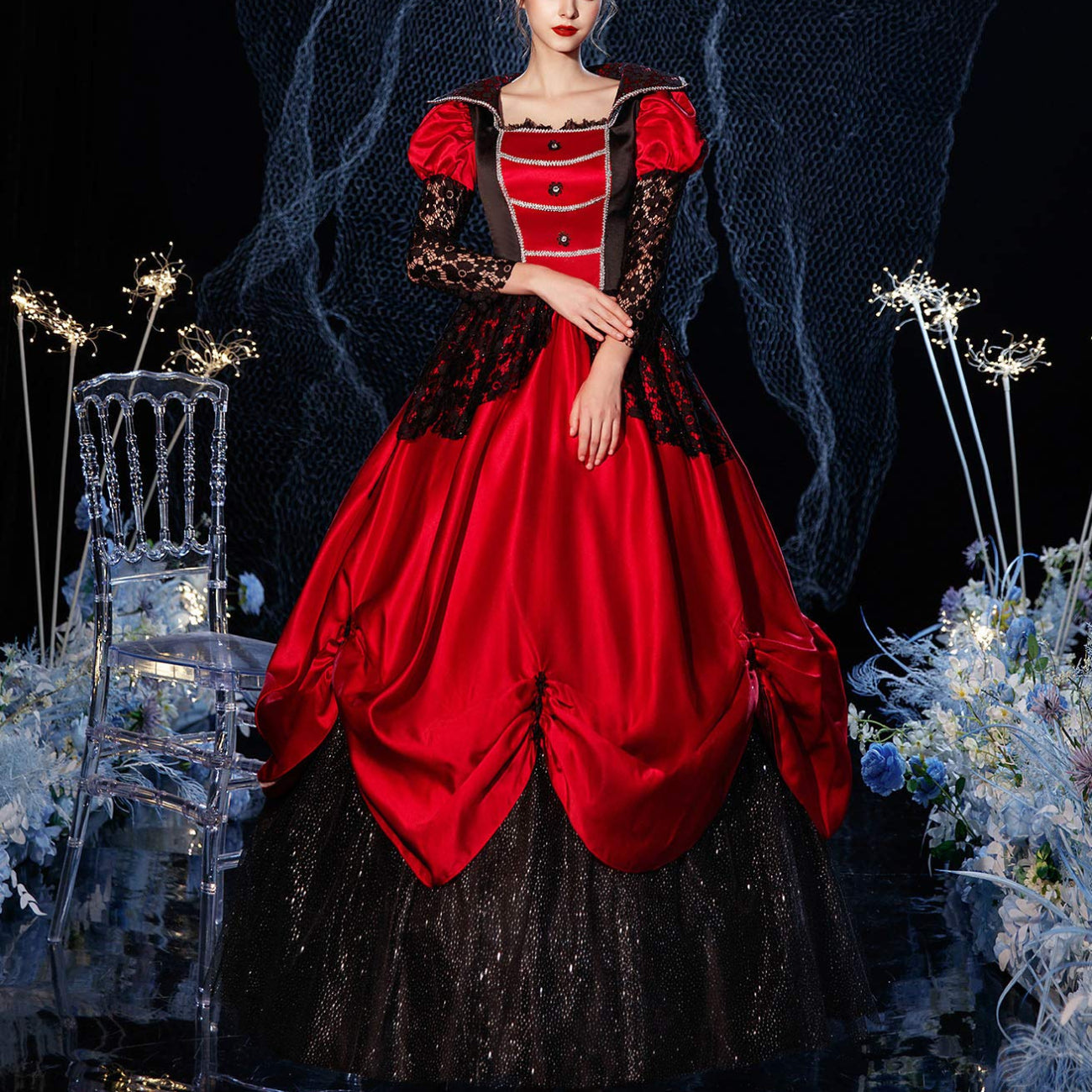 Gothic Victorian Crinoline Style Ball Gown