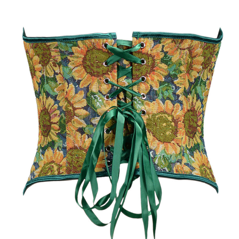 Renaissance Style Vintage Pattern Corset Vest Bustier