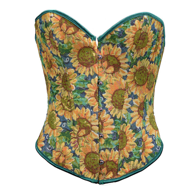 Renaissance Style Vintage Pattern Corset Vest Bustier